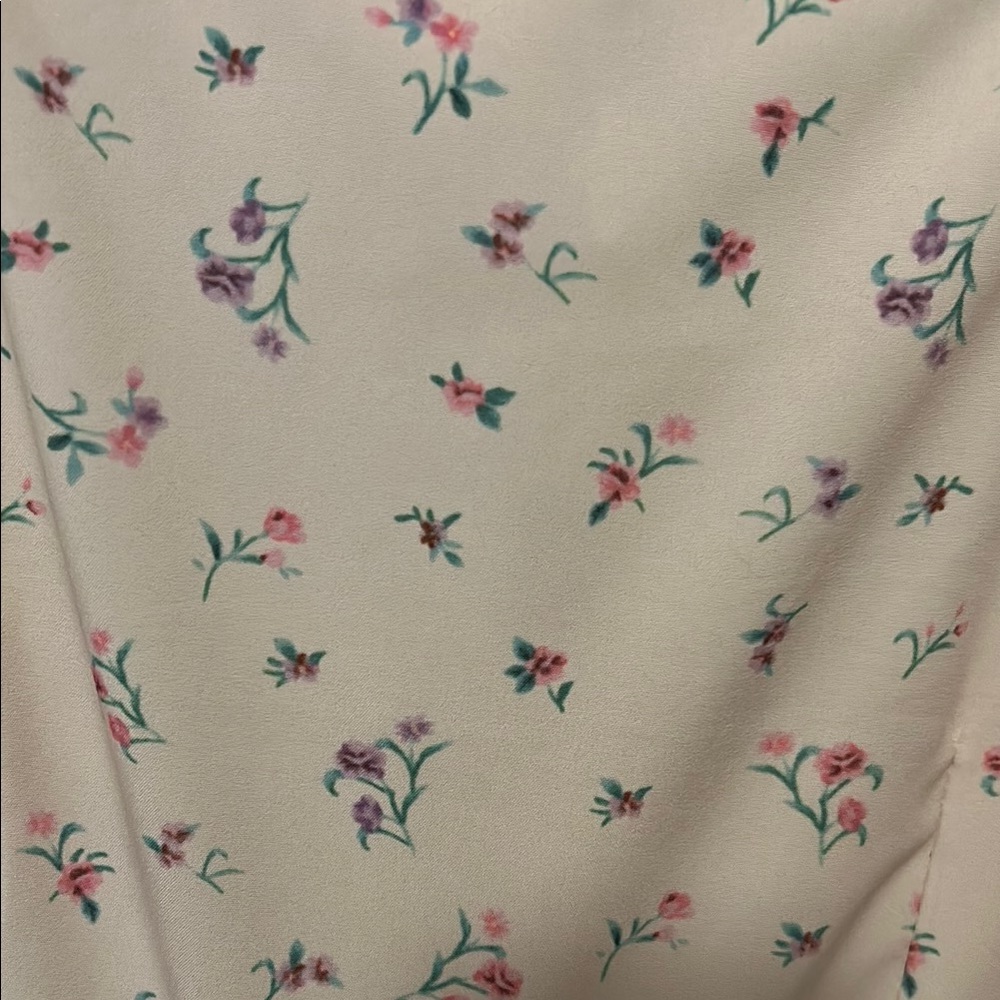 Moonsea Floral Cream Midi Dress sz S - Picture 6 of 8